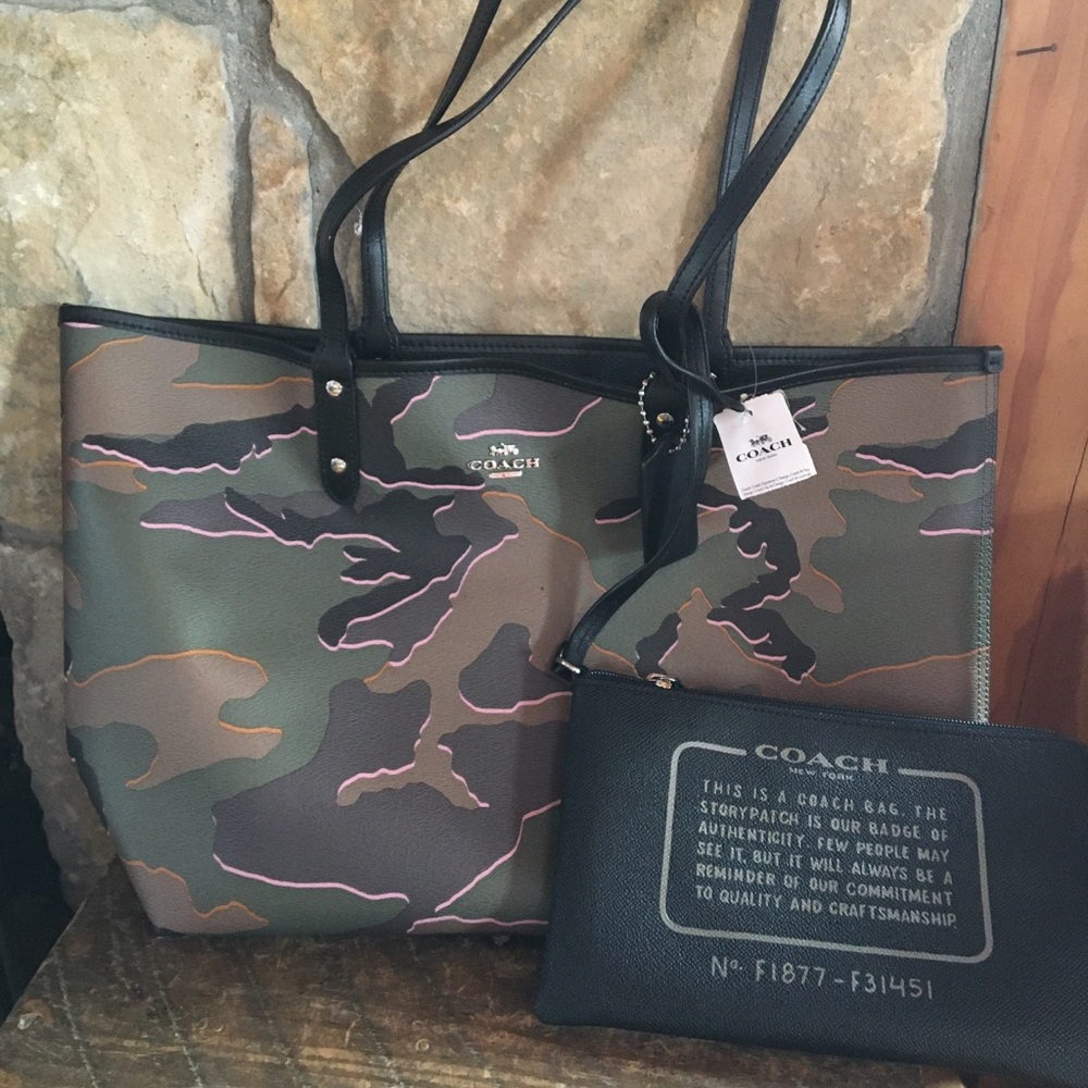 Coach camo tote (reversible)